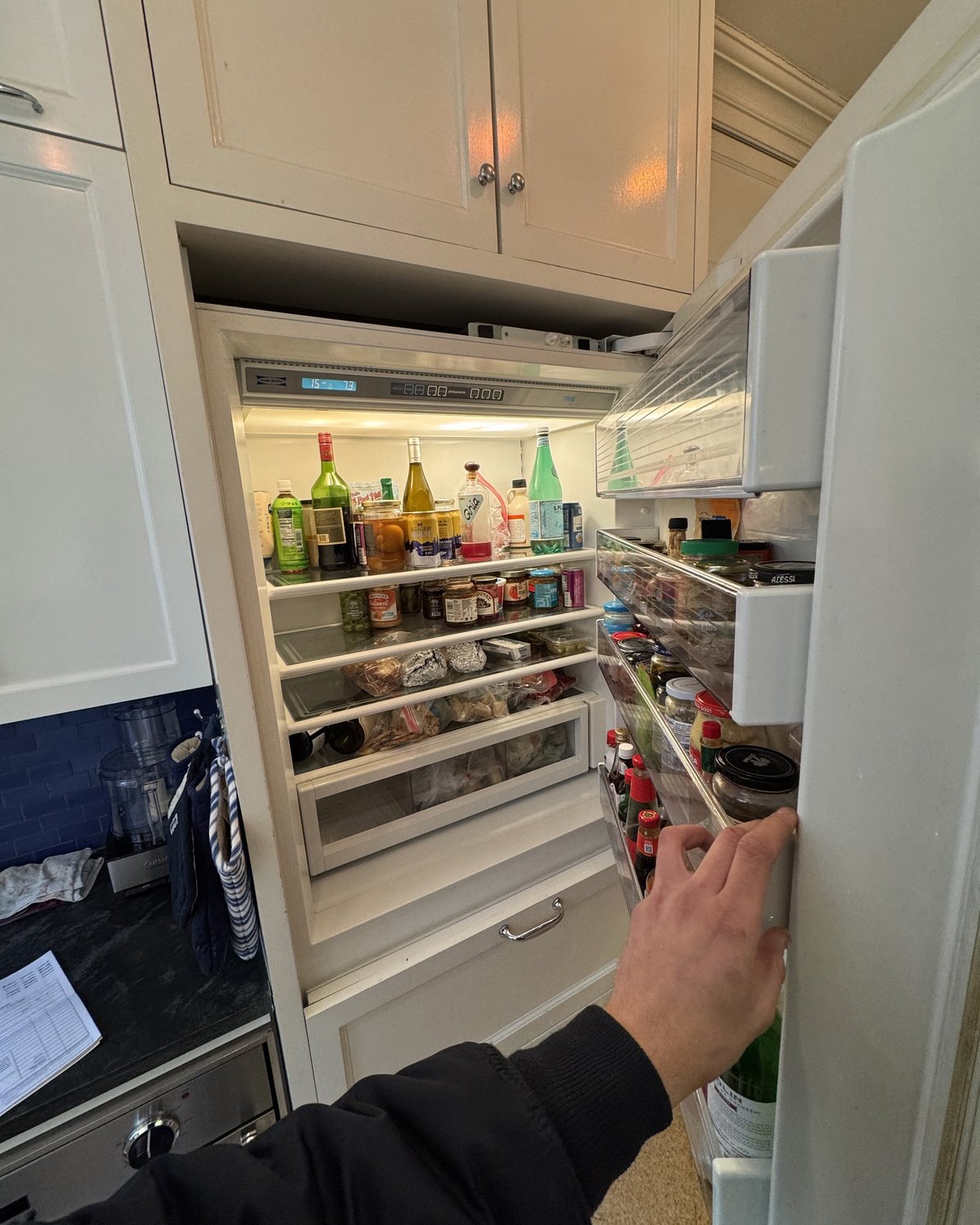 Sub-Zero integrated refrigerator service in Manhattan kitchen