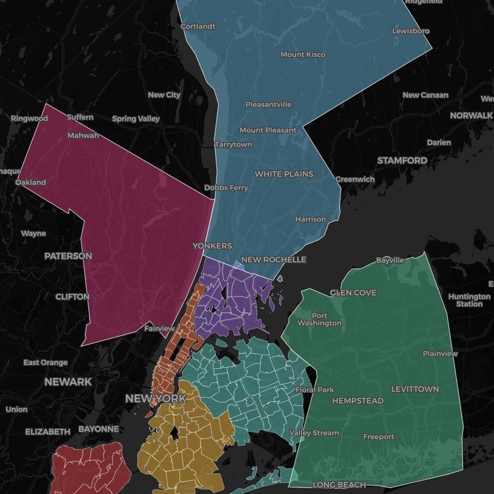 NYC metro service area coverage map
